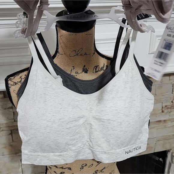 Nautica 3pk active athletic workout lounge bras bralettes plus size 2X new - Picture 6 of 10